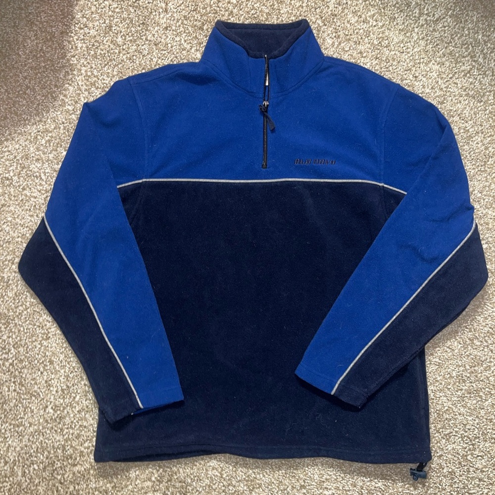 2003 Old Navy - Black & Blue retro quarter zip pullover